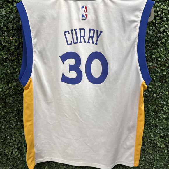 Adidas Golden State Warriors Jersey Youth XL White Steph Curry NBA Basketball - Picture 7 of 9